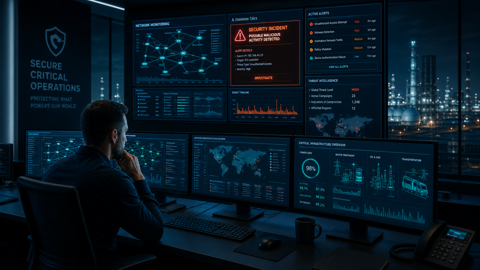 Cybersecurity critical operations centre